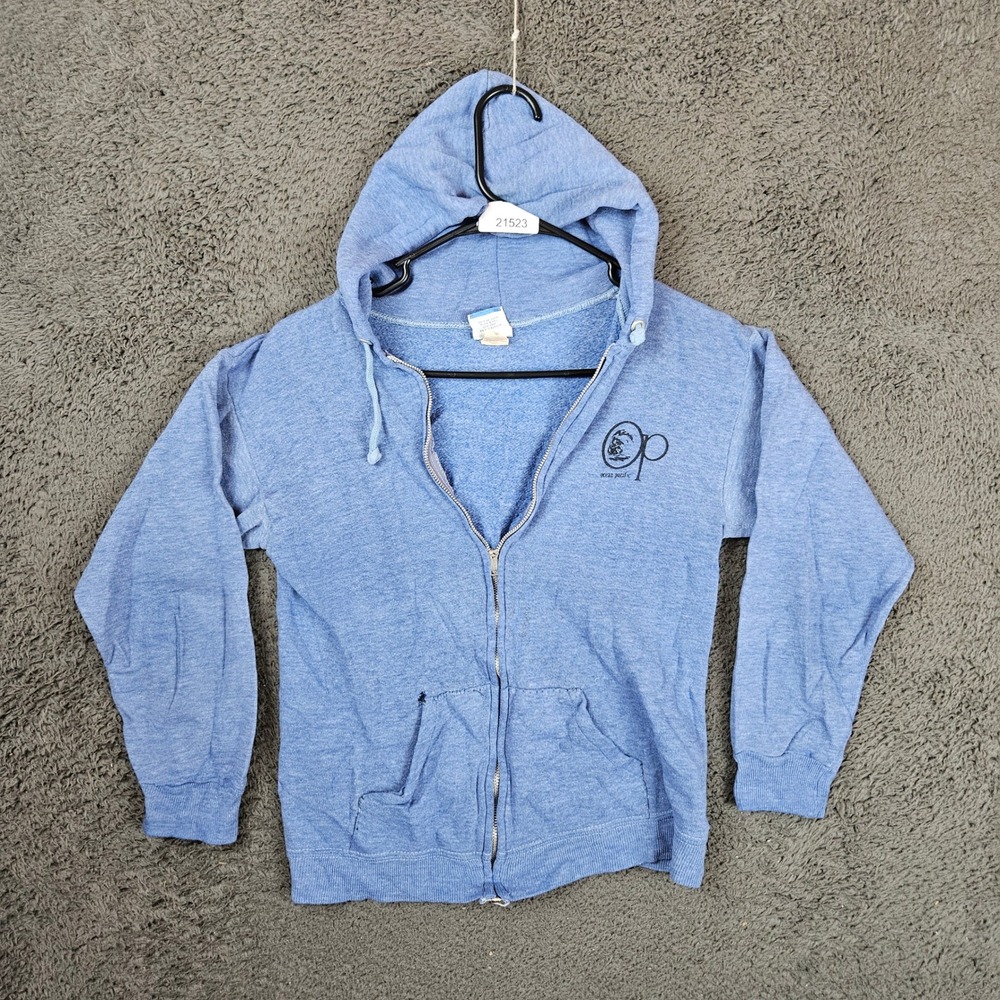 Vintage Ocean Pacific OP Blue Full Zip Hoodie Kids Size 16 L Surfwear